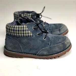Ugg Orin blue suede workboot hiking lace up zipper lambswool insole size 12